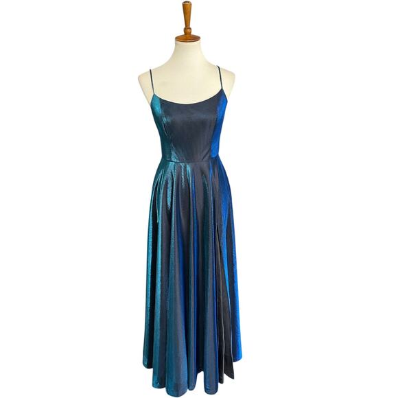 Vintage 90s Y2K B.Smart Iridescent Whimsigoth Witchy Formal Gown Size 7 - Picture 1 of 10